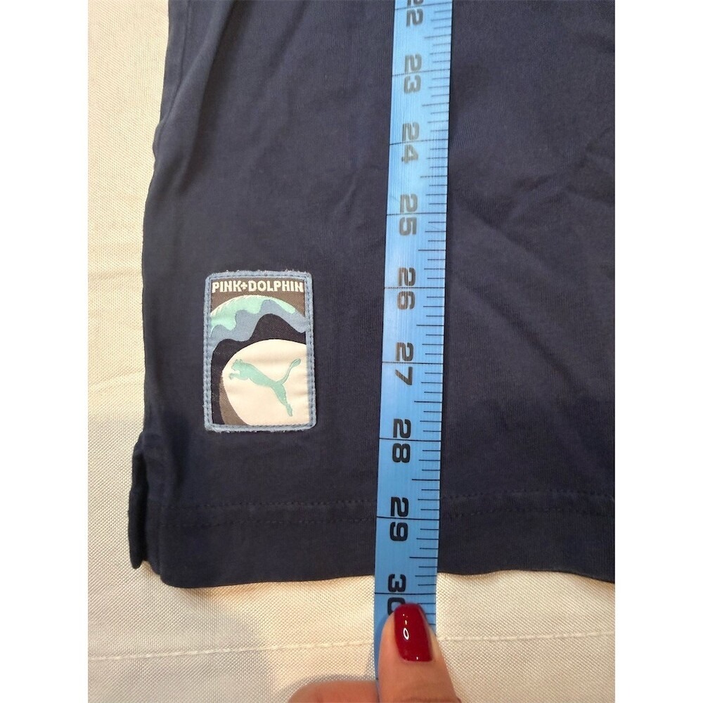 Puma Pink Dolphin T-Shirt Mens Size M Navy Blue Graphic Short Sleeve Streetwear - Picture 9 of 9
